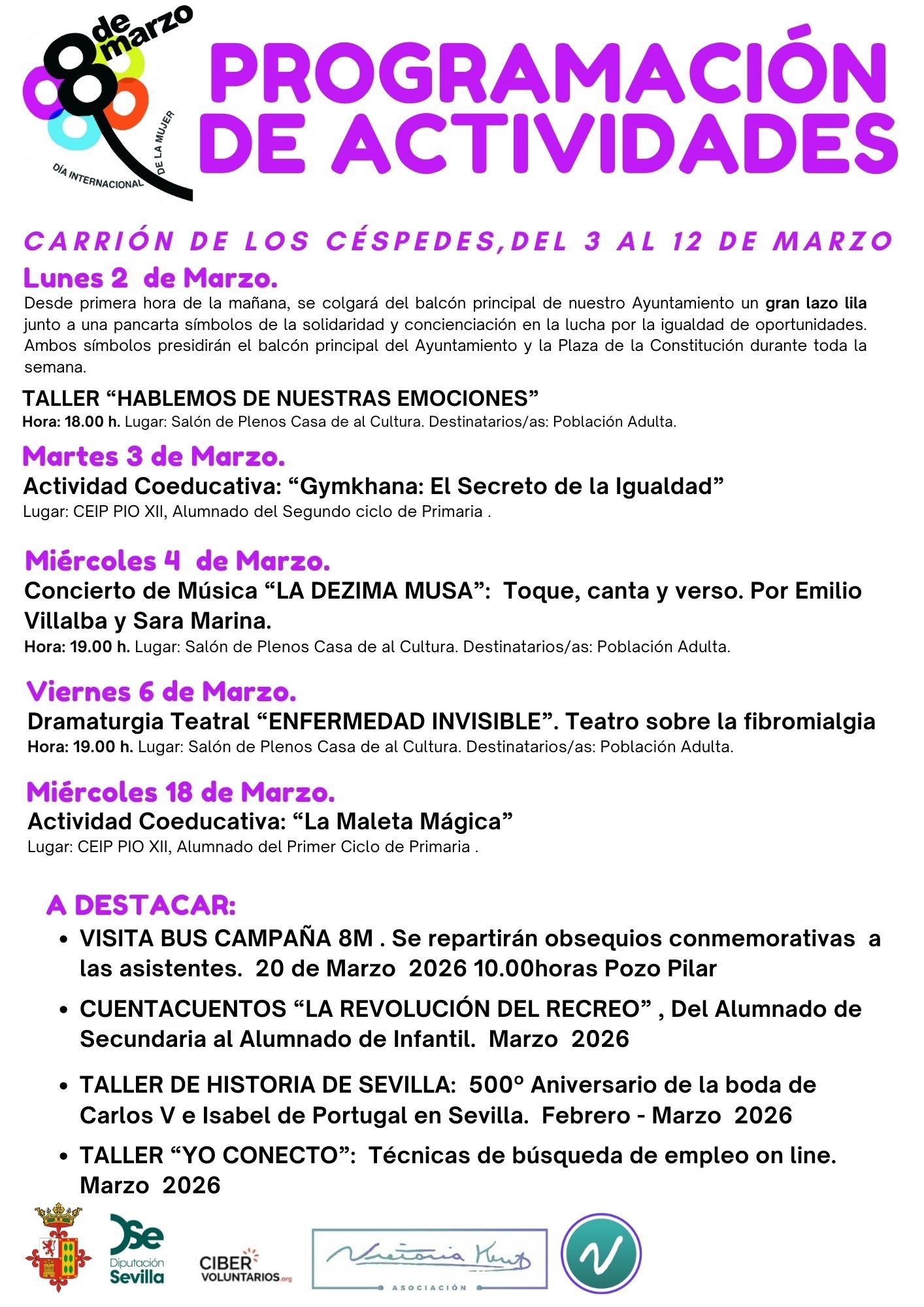 Programación Jornadas de la Mujer 2026