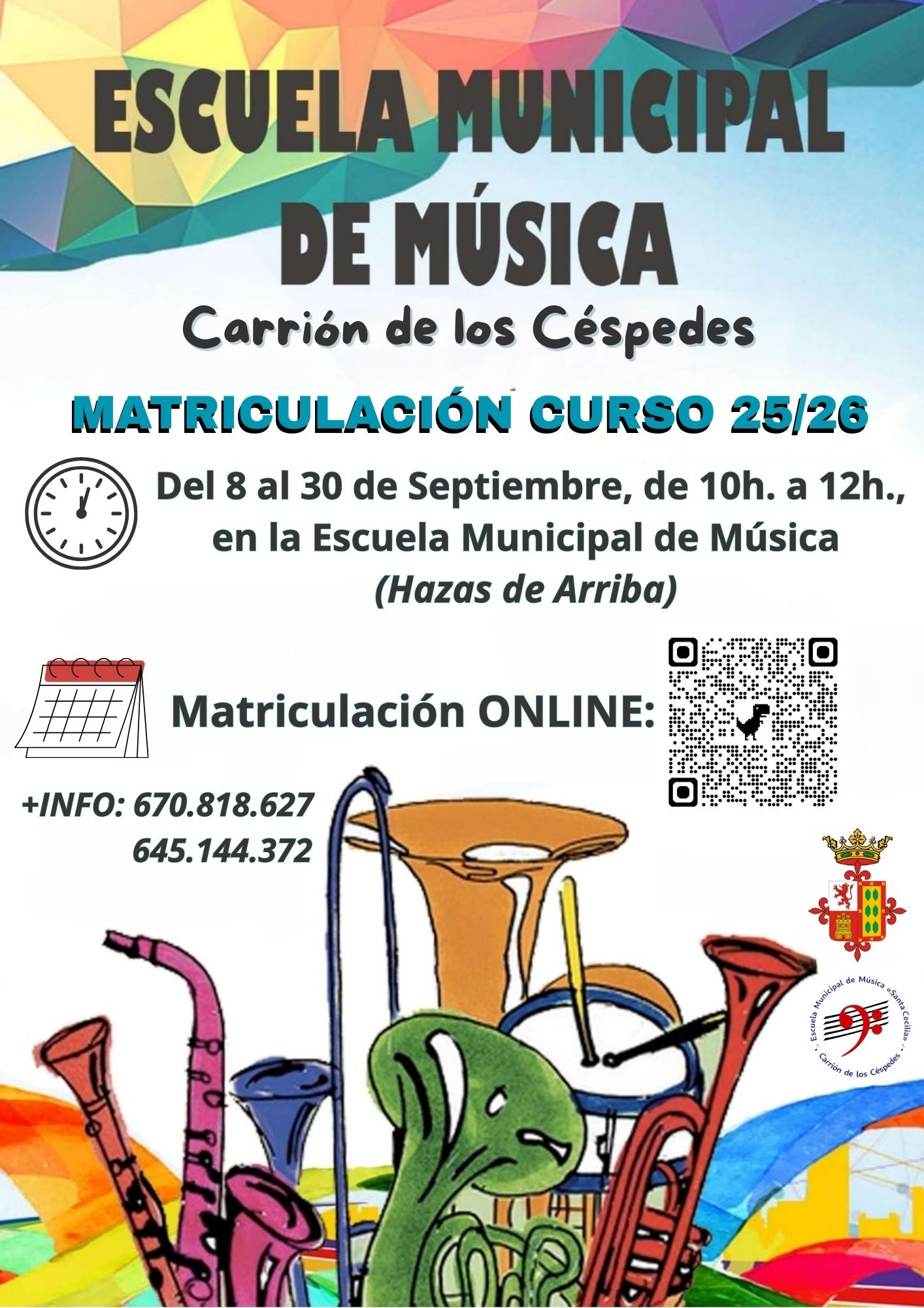 Matriculación Escuela Municipal de Música 2025/2026